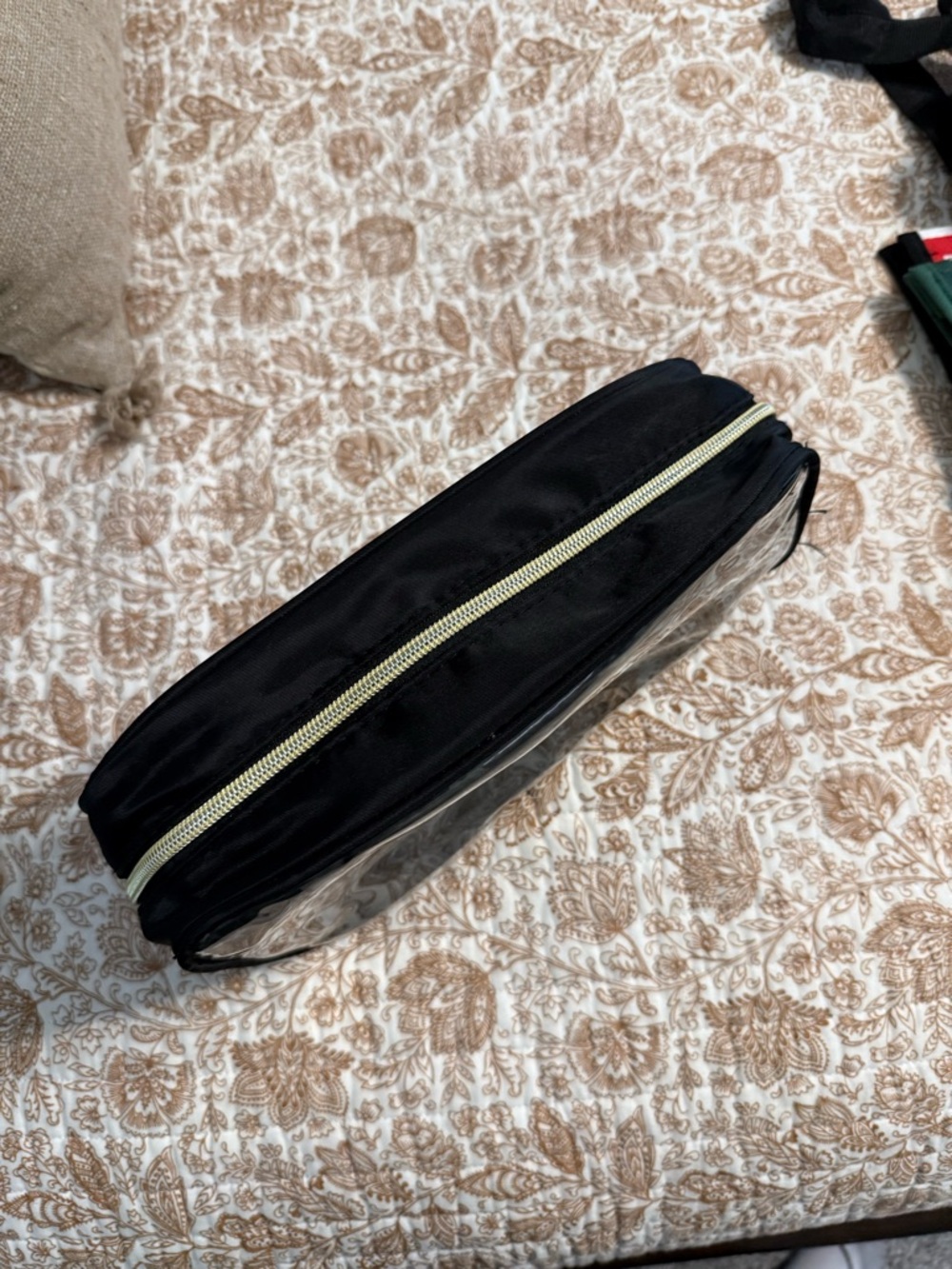 Clear Black Cosmetic Bag with Colorful 'STUFF' Patch - Picture 4 of 4